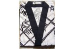 Chef Jacket - white bamboo w/blue border