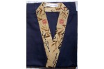 Chef Jacket - Navy w/brown bamboo print border